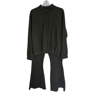 Swank A‎ Posh Womens 1XL Olive Green Flare Sweatpants Tracksuit Lounge Set